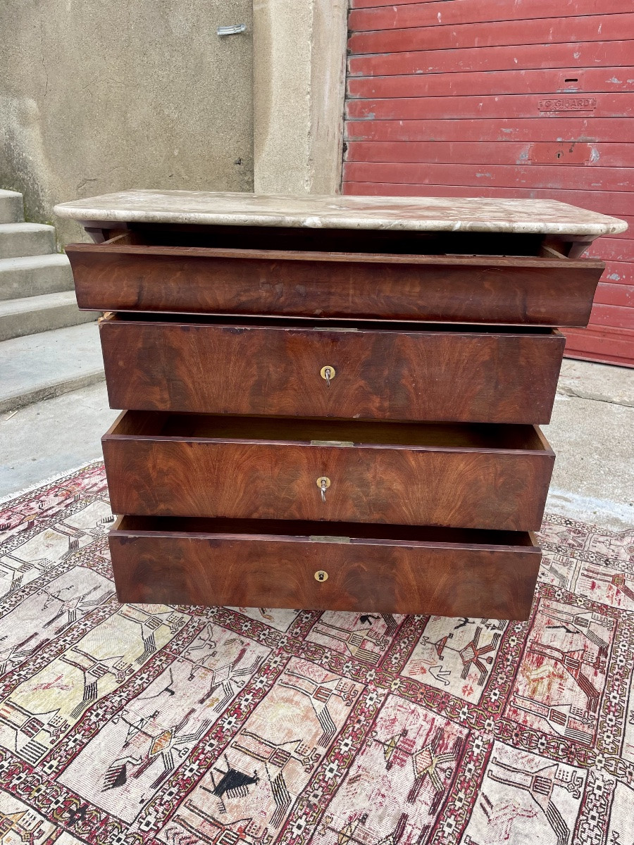 Chest Of Drawers, Restored In 19th-century Mahogany. -photo-4