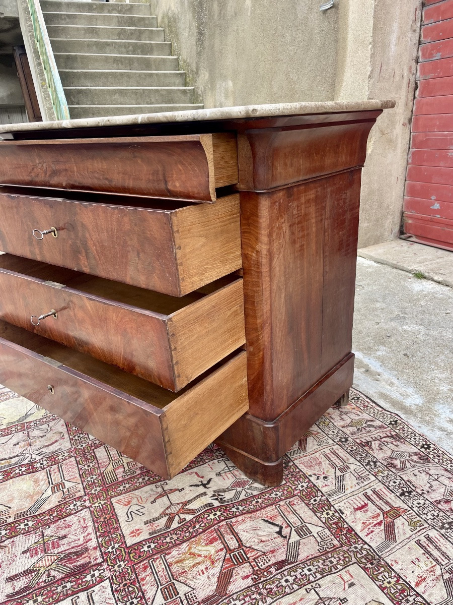 Chest Of Drawers, Restored In 19th-century Mahogany. -photo-6