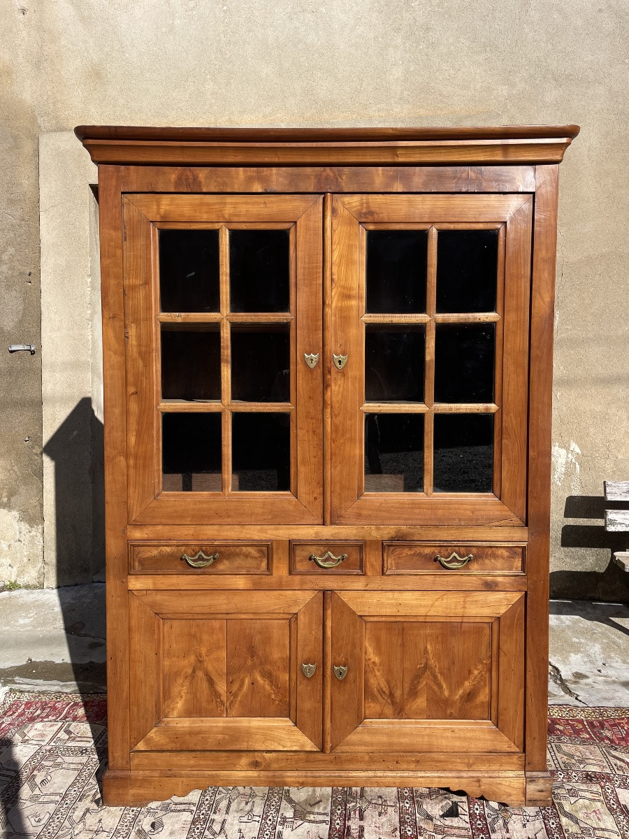 Buffet, quatre portes, restauration en merisier, d’époque XIXE siècle -photo-2