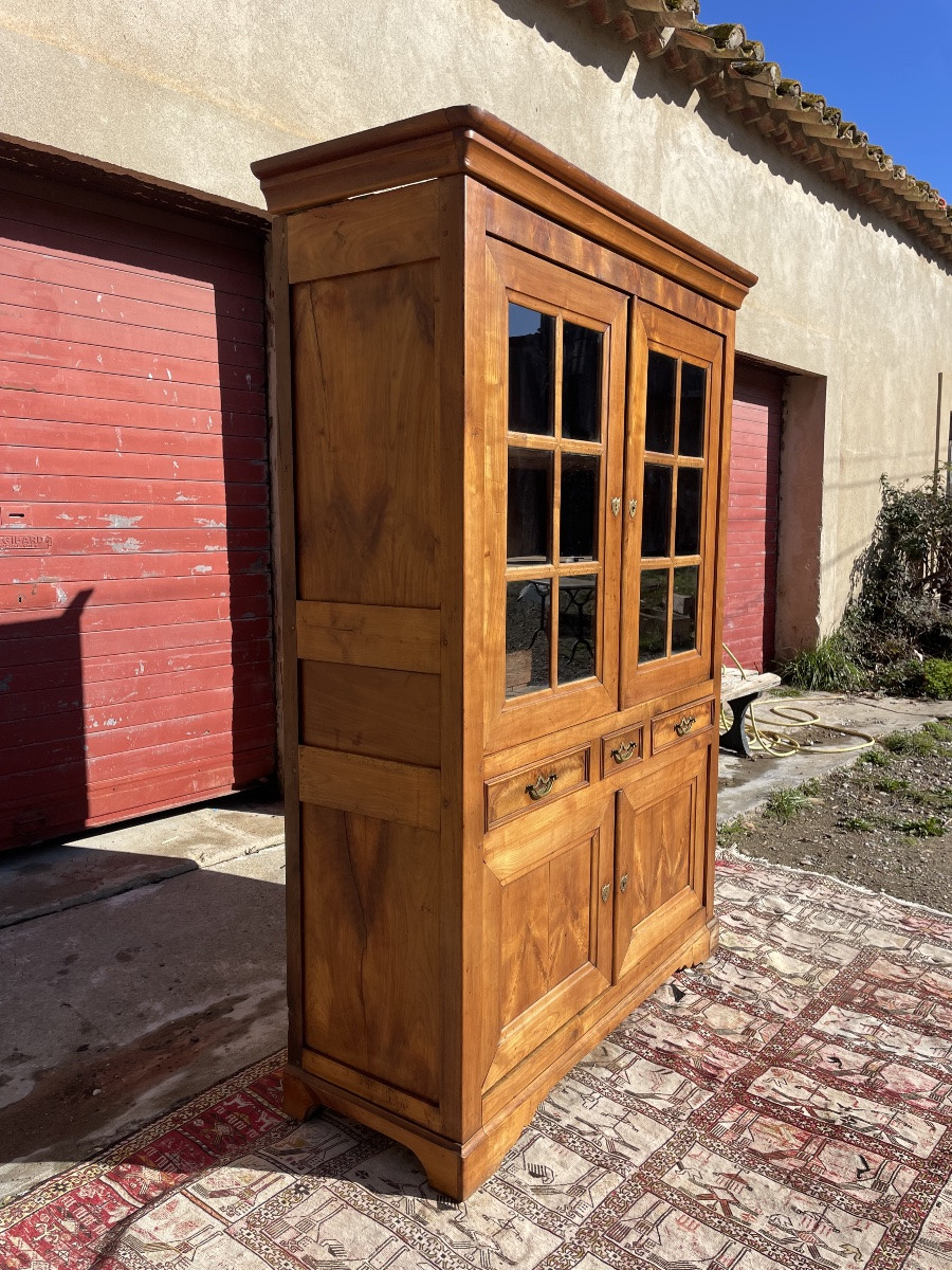 Buffet, quatre portes, restauration en merisier, d’époque XIXE siècle -photo-4