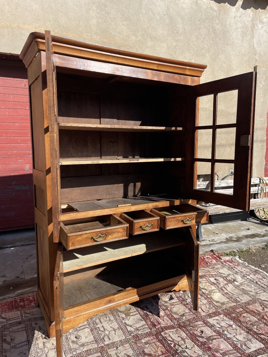 Buffet, quatre portes, restauration en merisier, d’époque XIXE siècle -photo-3