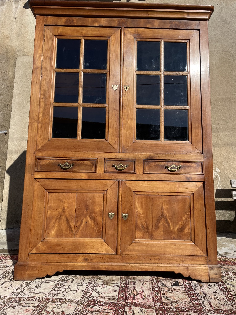 Buffet, quatre portes, restauration en merisier, d’époque XIXE siècle -photo-5