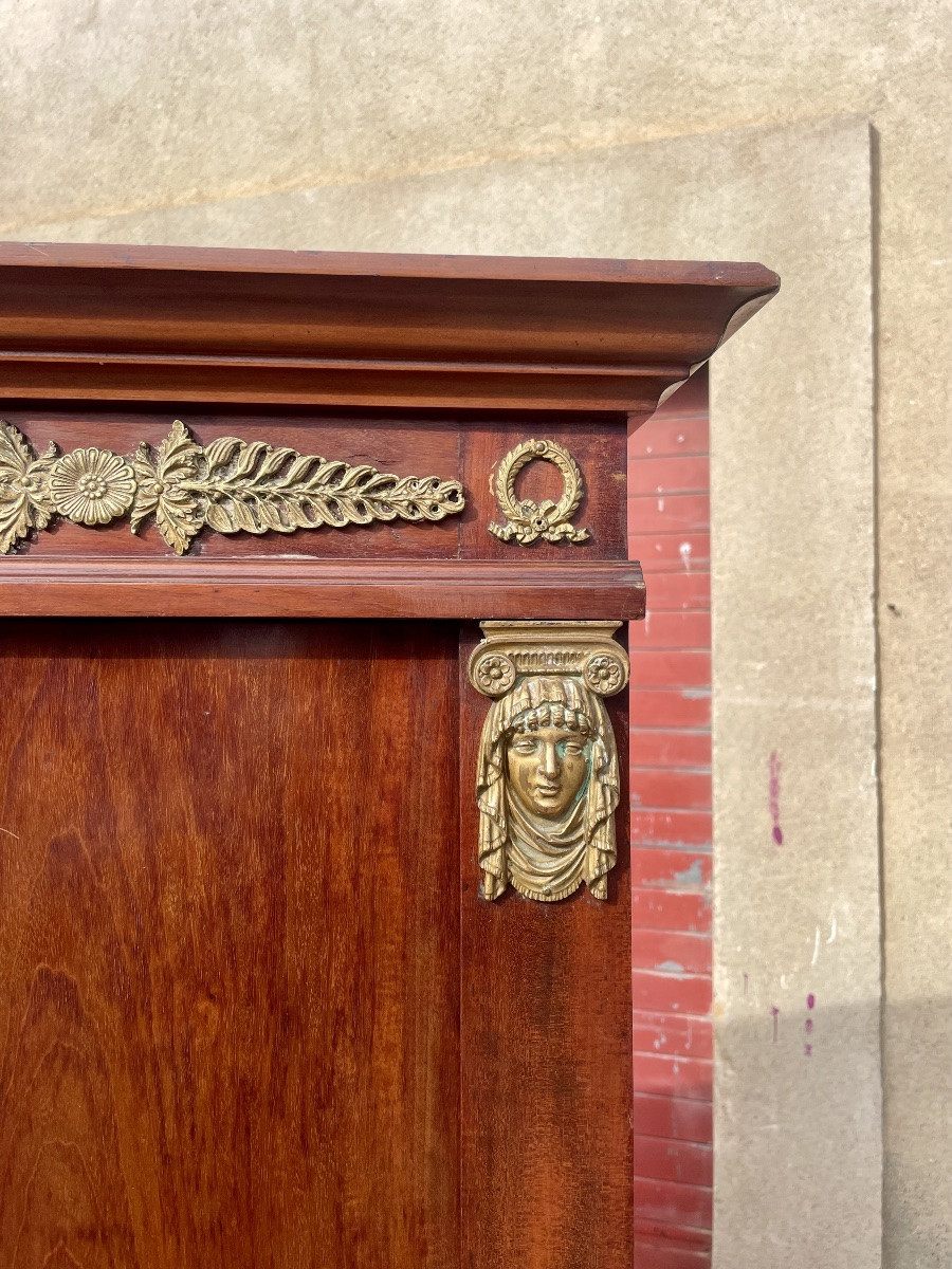 Bibliothèque,,, Empire, retour d’Égypte, en acajou d’époque XIXem siecle-photo-2