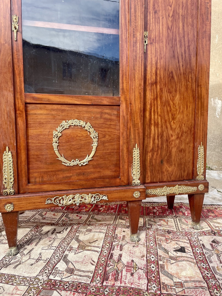 Bibliothèque,,, Empire, retour d’Égypte, en acajou d’époque XIXem siecle-photo-6