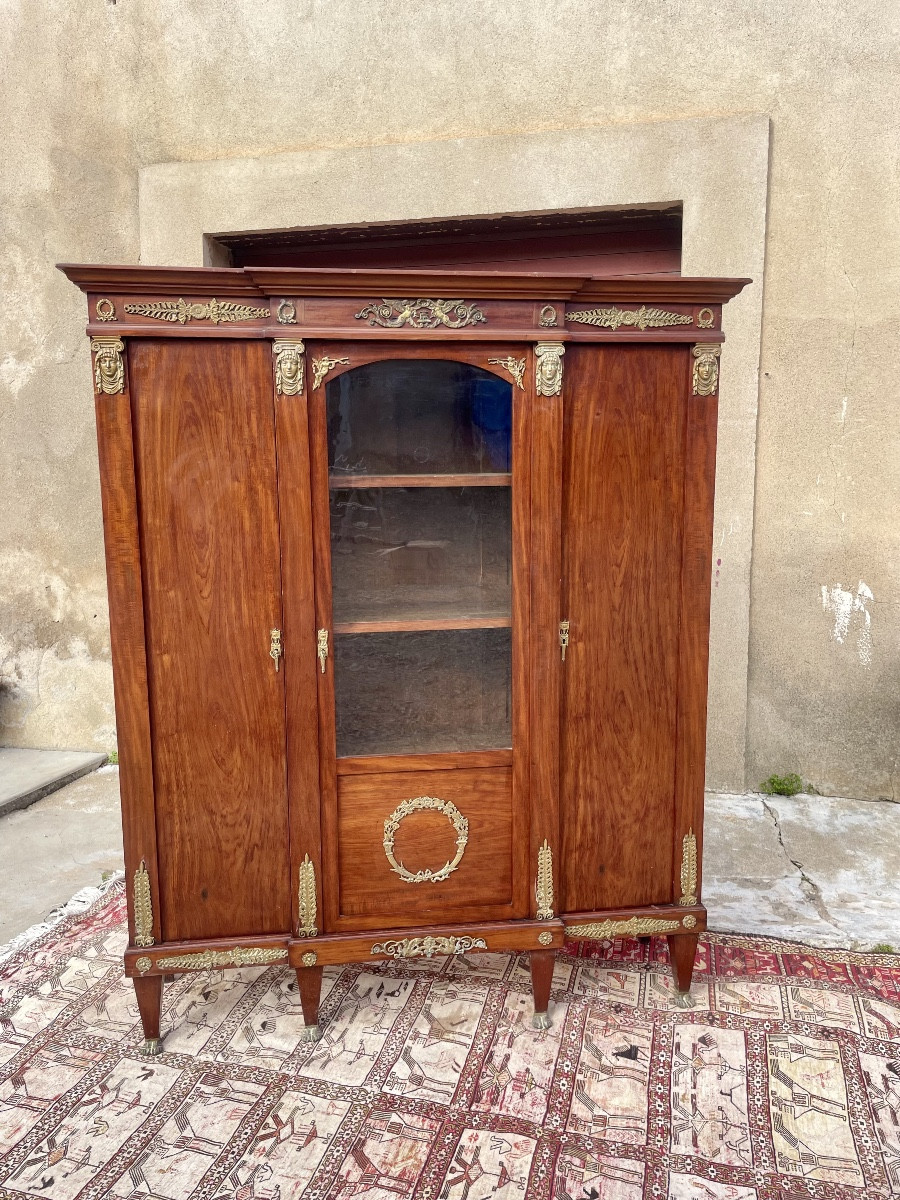 Bibliothèque,,, Empire, retour d’Égypte, en acajou d’époque XIXem siecle