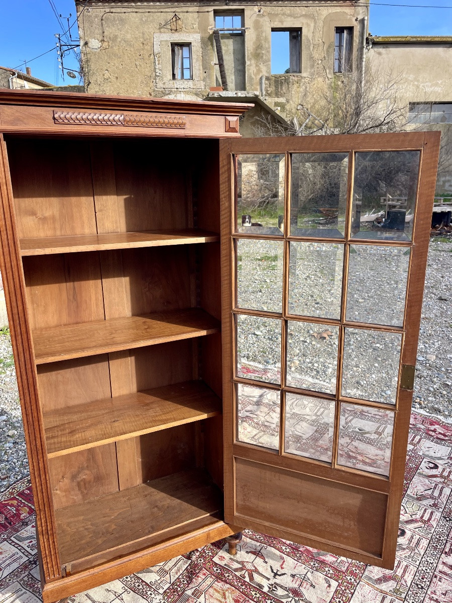 Vitrine louis  XVI  noyer d’époque XIXem siecle -photo-4