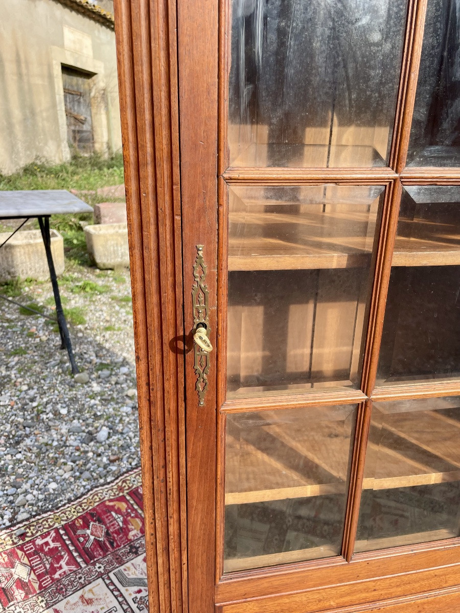 Vitrine louis  XVI  noyer d’époque XIXem siecle -photo-8