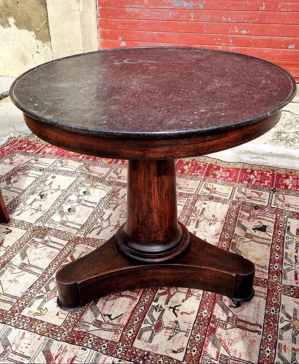 Empire-style Pedestal Table In Fruitwood, 19th Century-photo-4