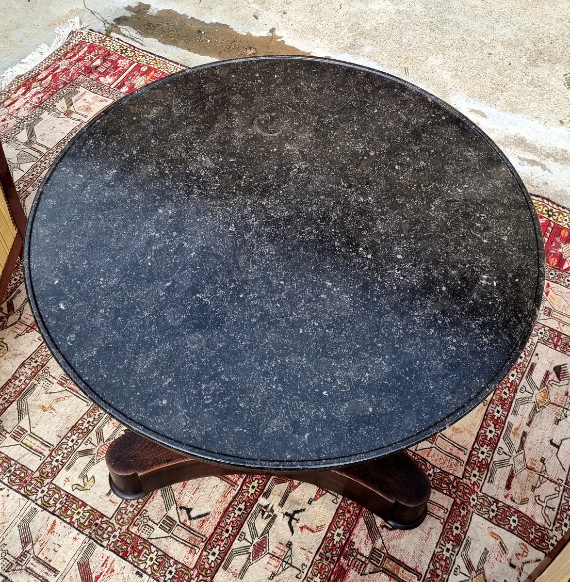 Empire-style Pedestal Table In Fruitwood, 19th Century-photo-1
