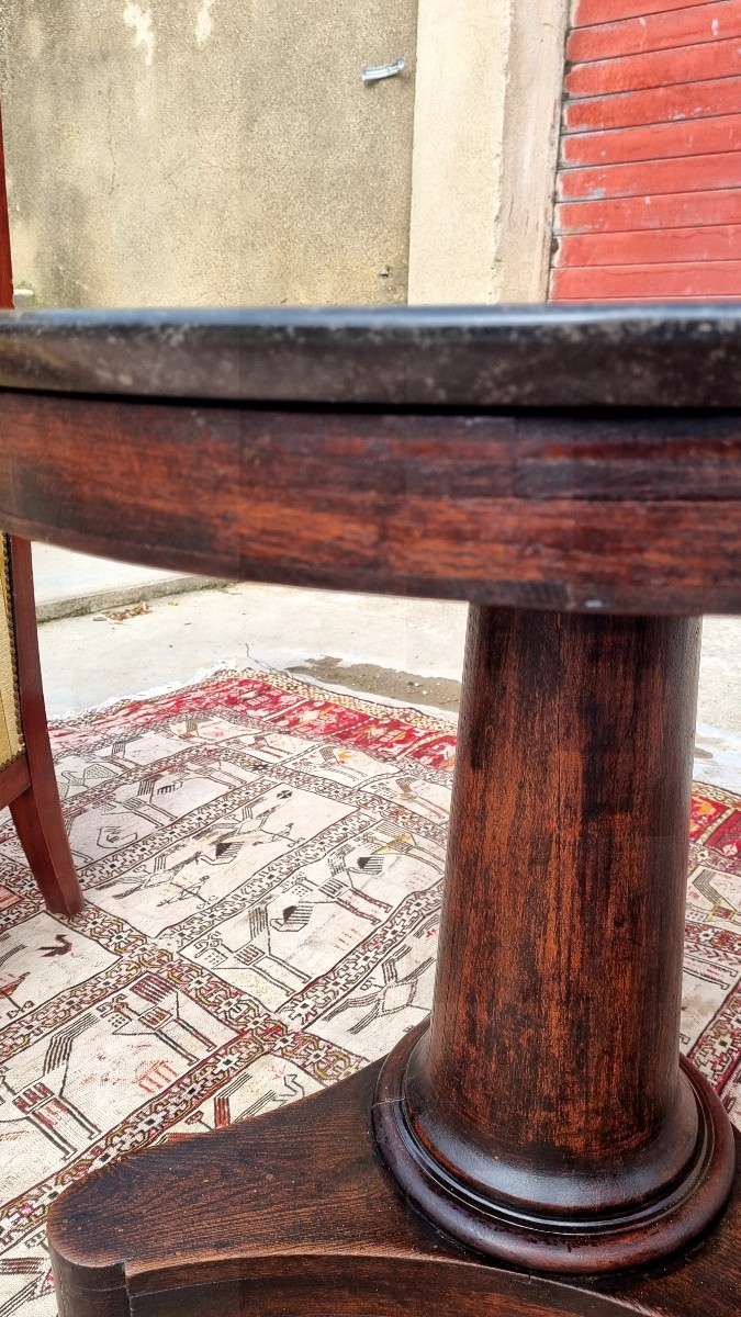 Empire-style Pedestal Table In Fruitwood, 19th Century-photo-2