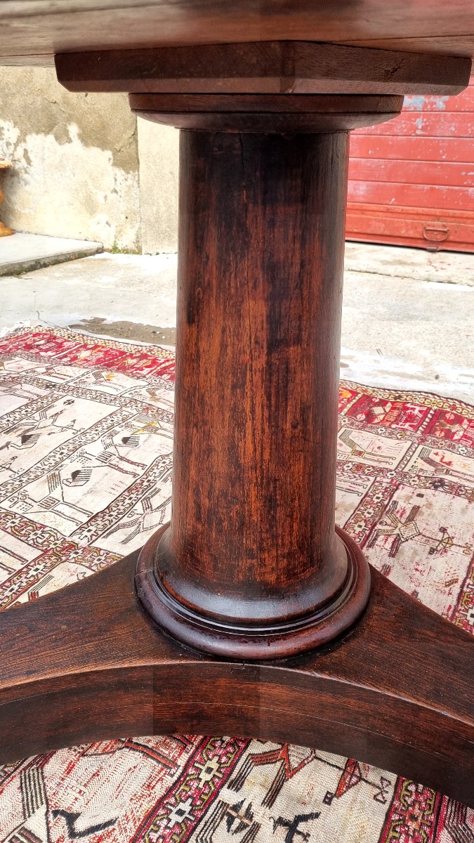 Empire-style Pedestal Table In Fruitwood, 19th Century-photo-3