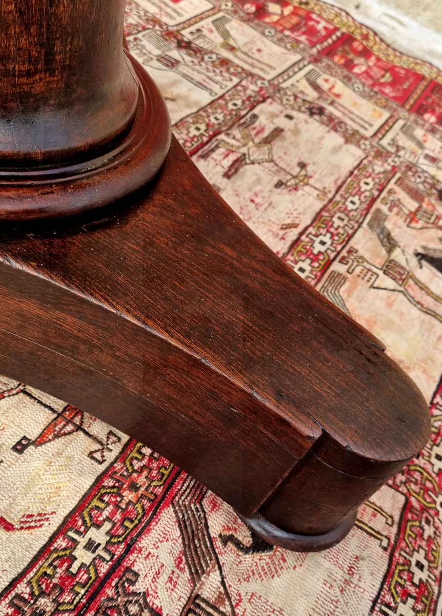 Empire-style Pedestal Table In Fruitwood, 19th Century-photo-4