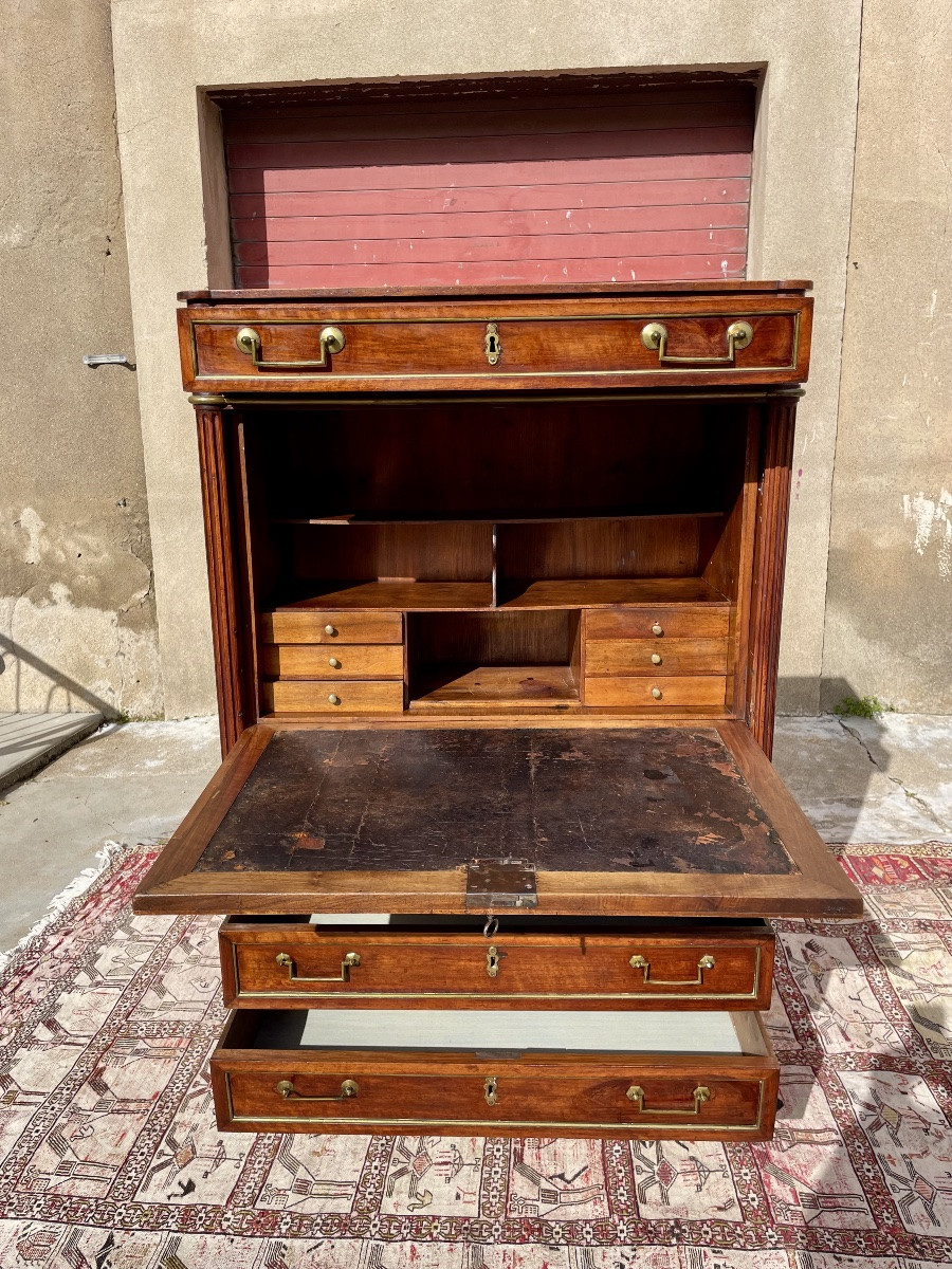 Secretary, Louis XVI Style, In Mahogany, 18th Century -photo-1