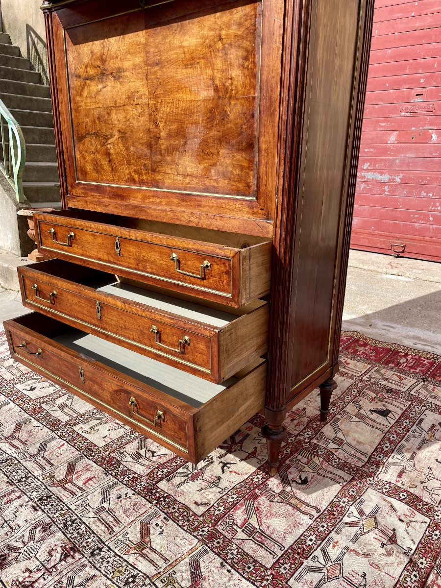 Secretary, Louis XVI Style, In Mahogany, 18th Century -photo-3