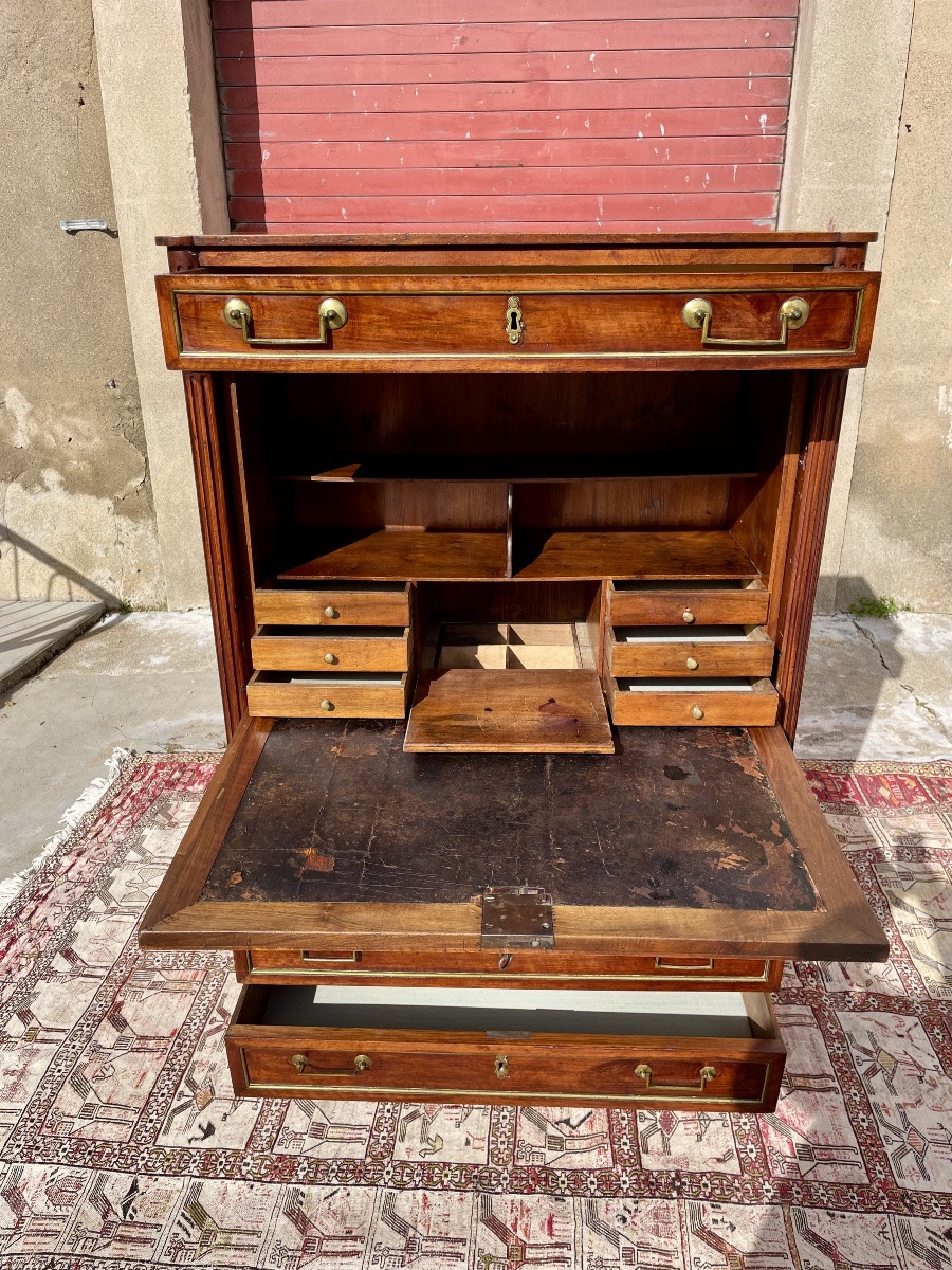 Secretary, Louis XVI Style, In Mahogany, 18th Century -photo-6
