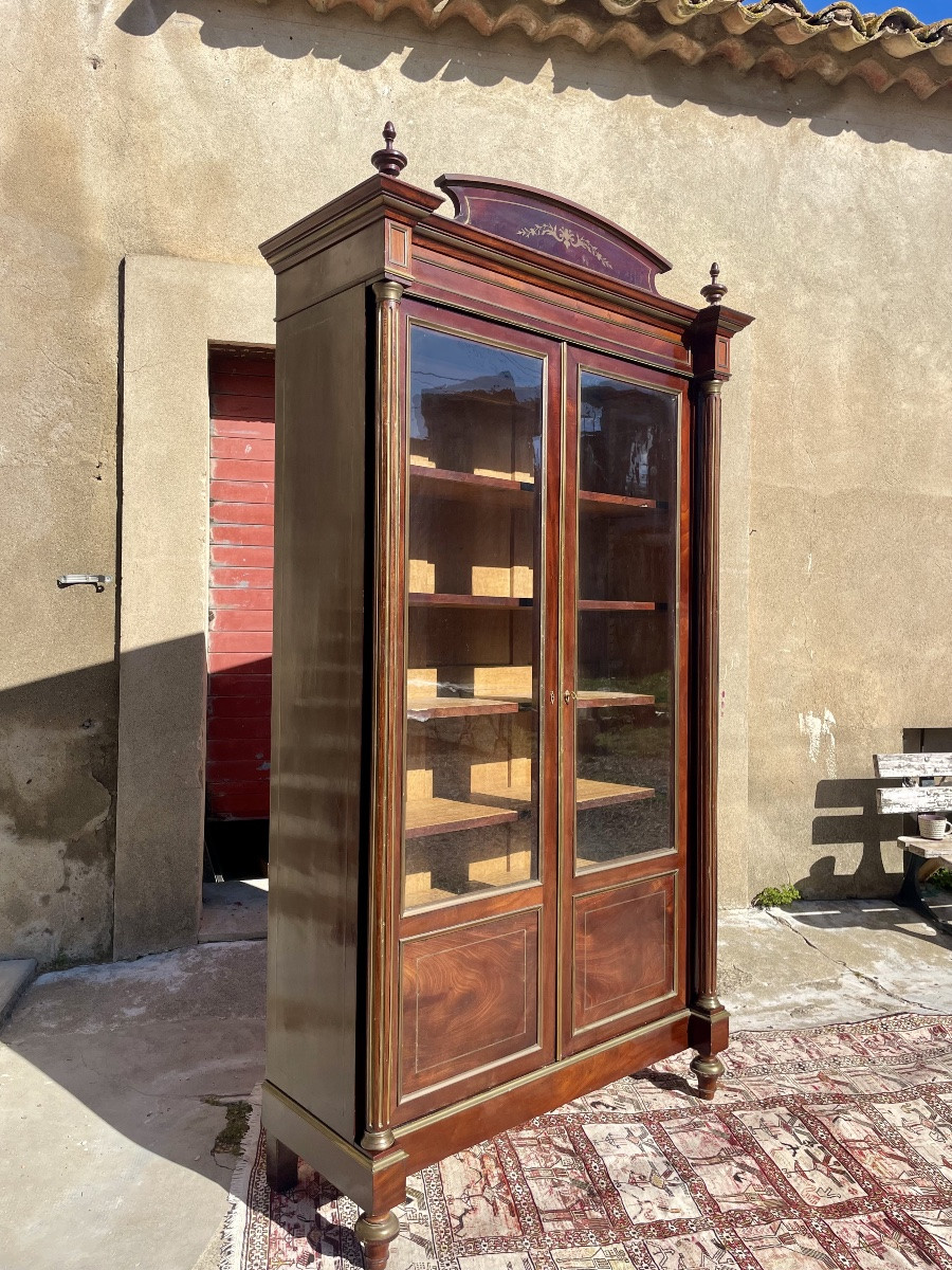 Bibliothèque,,,, vitrine, Louis XVI, en acajou d’époque XIXem siecle-photo-3