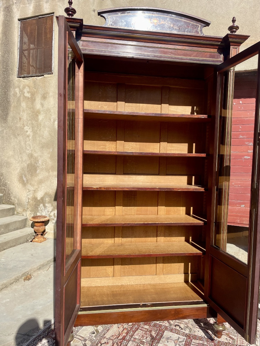 Bibliothèque,,,, vitrine, Louis XVI, en acajou d’époque XIXem siecle-photo-1