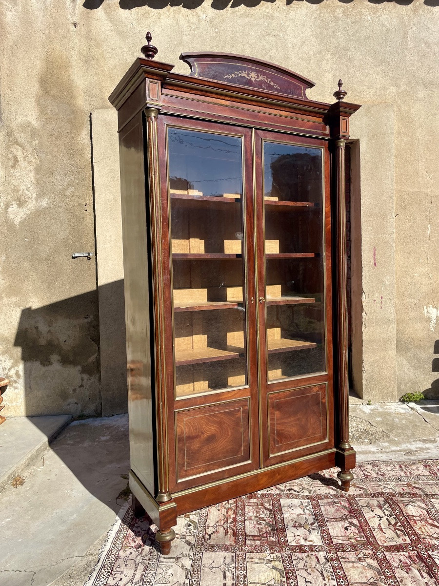 Bibliothèque,,,, vitrine, Louis XVI, en acajou d’époque XIXem siecle-photo-2