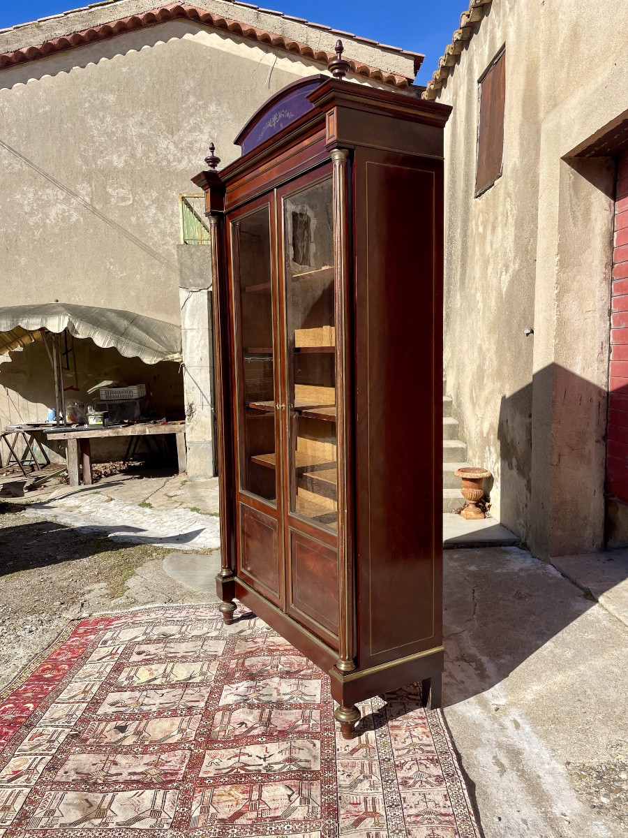 Bibliothèque,,,, vitrine, Louis XVI, en acajou d’époque XIXem siecle-photo-4