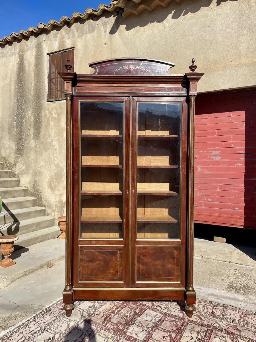 Bibliothèque,,,, vitrine, Louis XVI, en acajou d’époque XIXem siecle