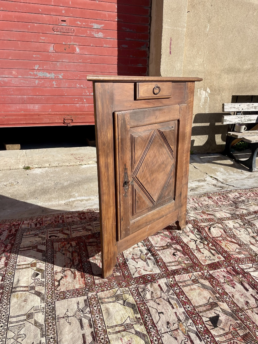 Encoignure Louis XIII, en noyer d’époque XVIIIem siècle -photo-2