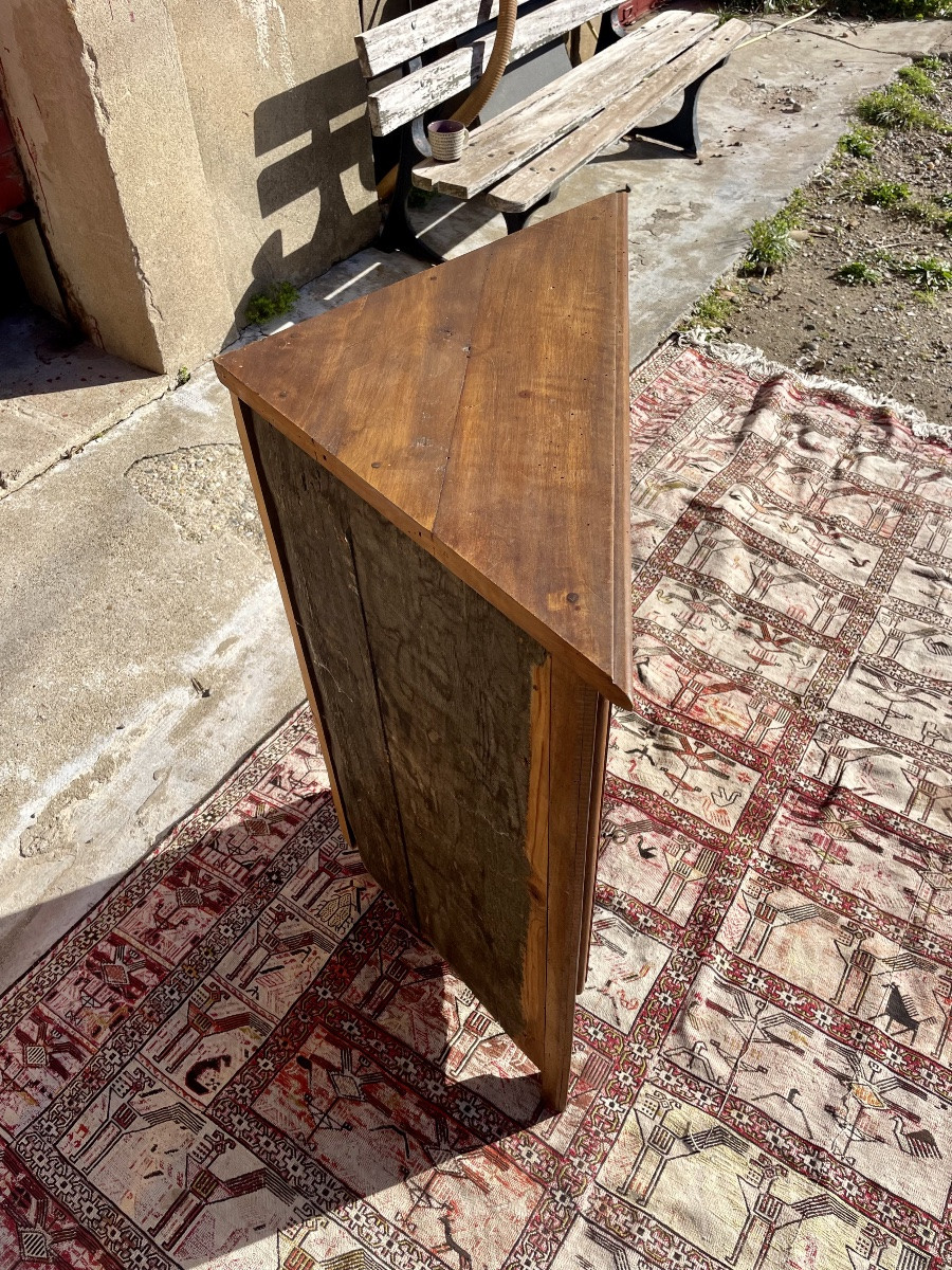 Encoignure Louis XIII, en noyer d’époque XVIIIem siècle -photo-4