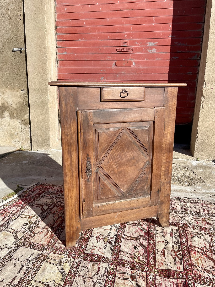 Encoignure Louis XIII, en noyer d’époque XVIIIem siècle -photo-4