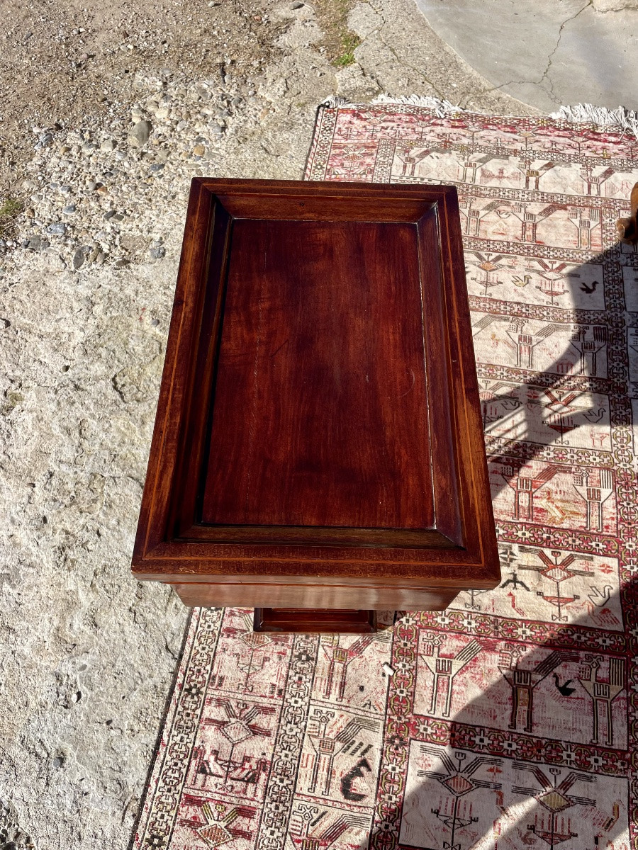 Coiffeuse Empire, en acajou à pied, lyre Epoque restauration-photo-4