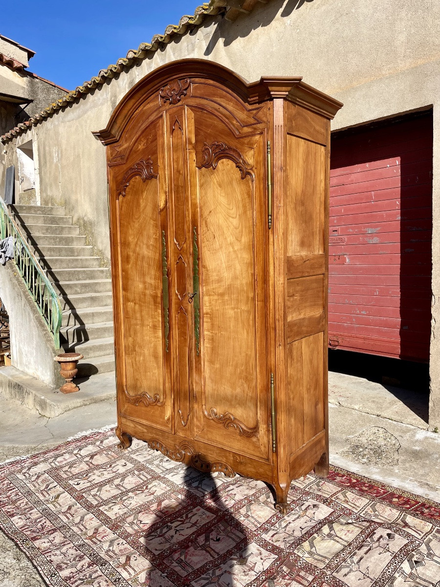 Louis XV Style Provençal Wardrobe In Walnut, 18th Century -photo-1