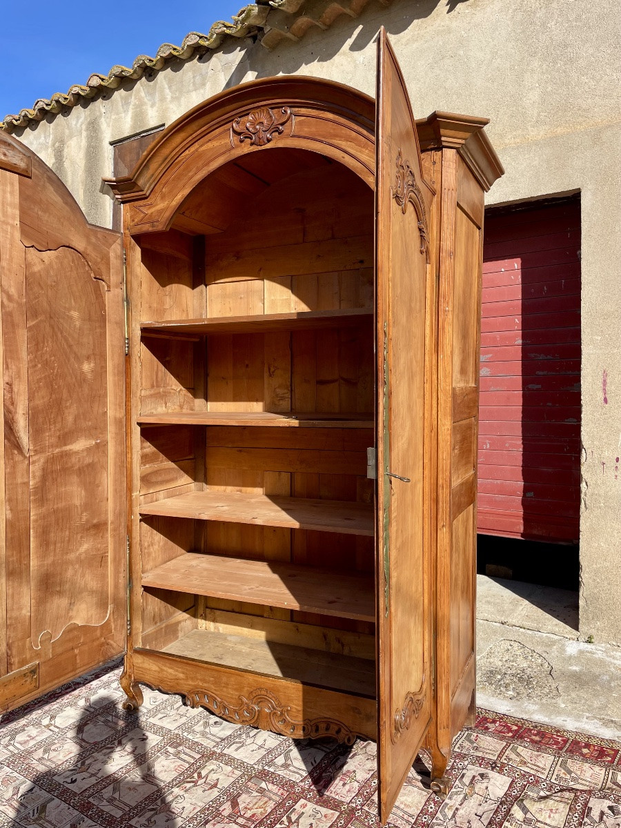 Louis XV Style Provençal Wardrobe In Walnut, 18th Century -photo-8