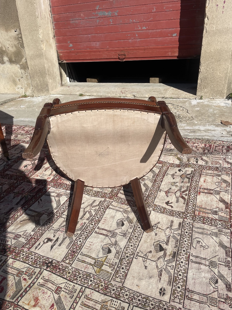 Office Chair, In Mahogany, Directoire Period, Consulate, Late 18th Century -photo-3