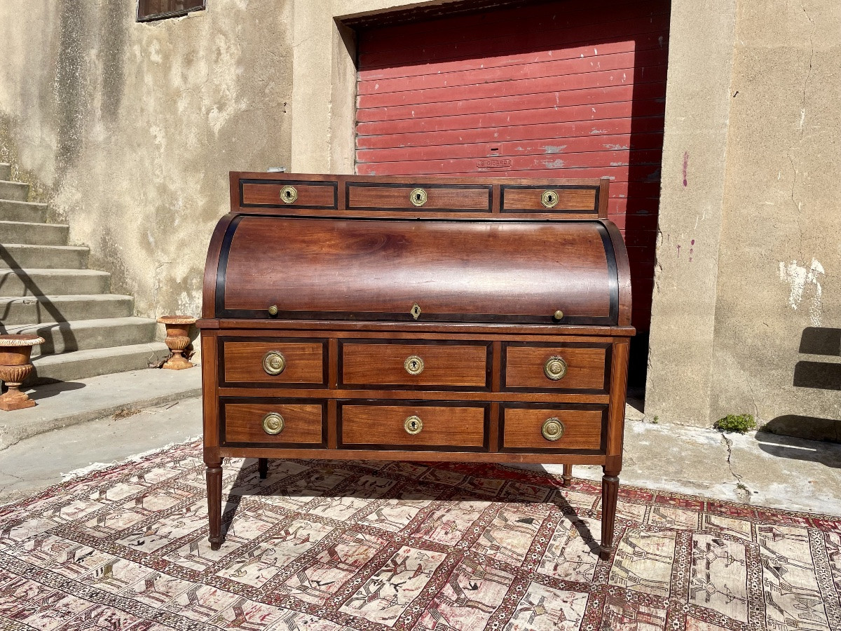 Desk, Louis XVI Cylinder Desk, 18th Century-photo-2