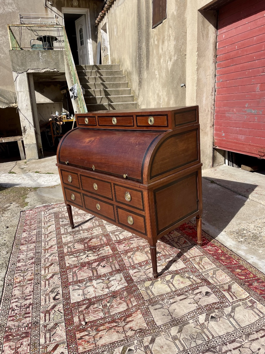 Desk, Louis XVI Cylinder Desk, 18th Century-photo-3