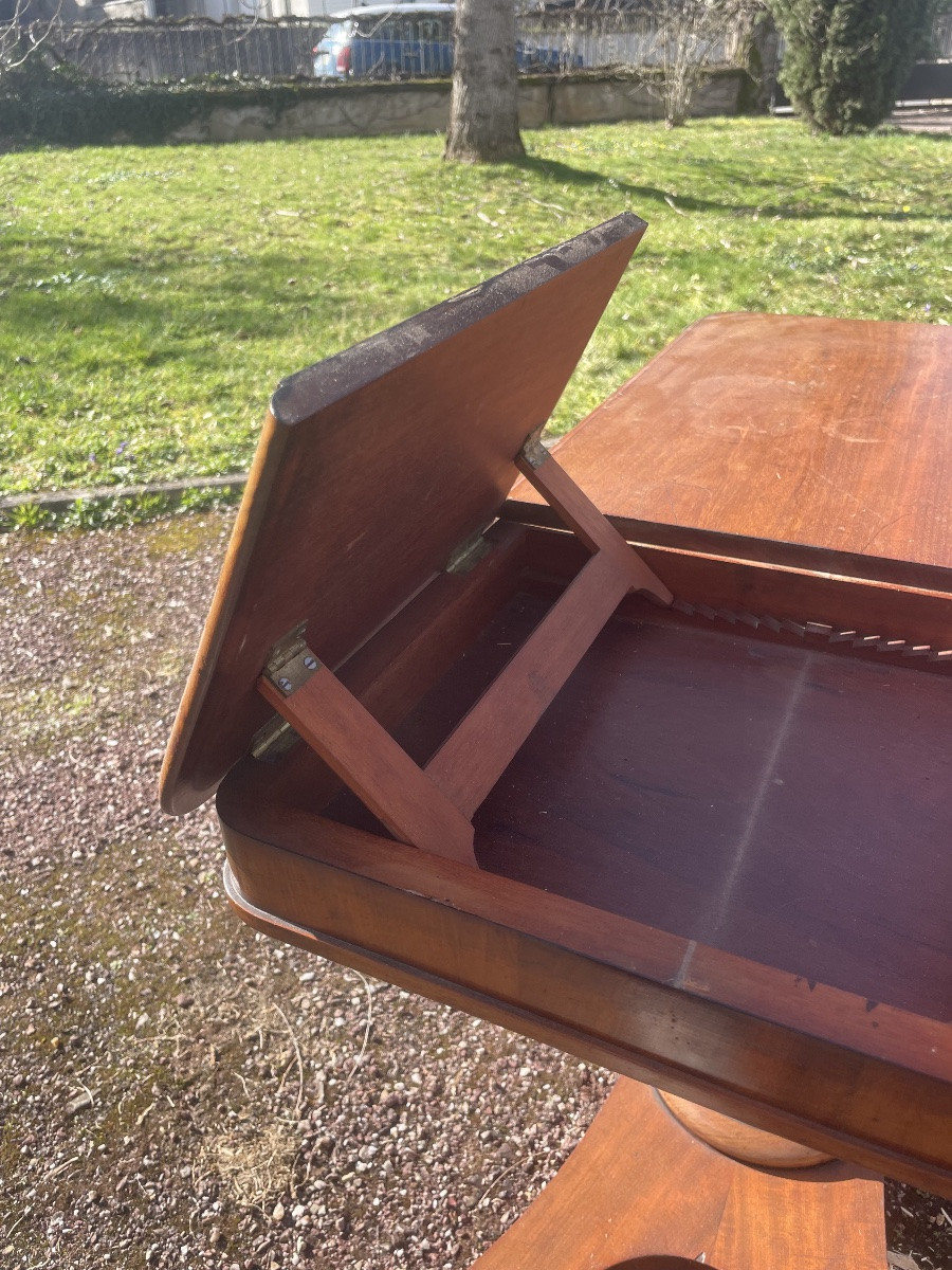 Table a ouvrage formant pupitre de lecture,restauration en acajou d époque XIXÉM siècle -photo-2