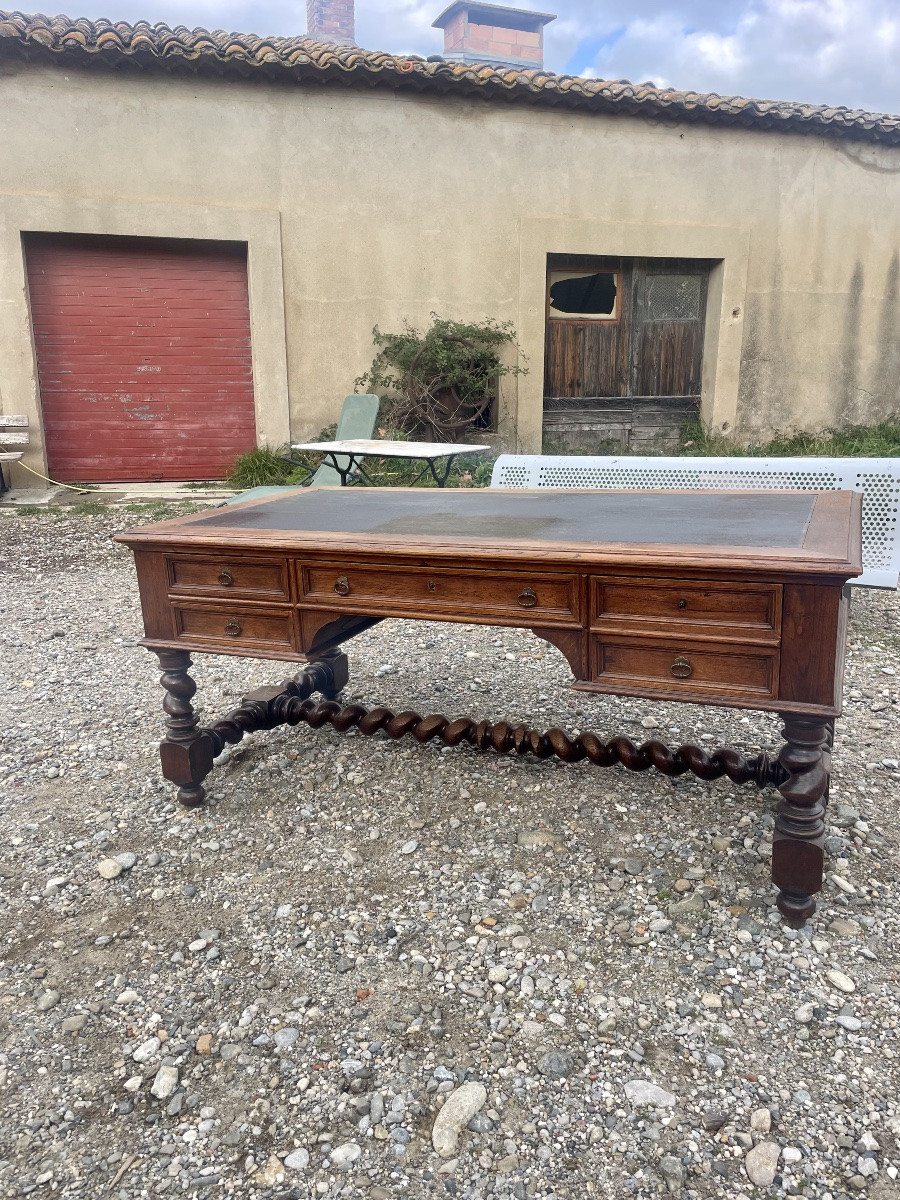bureau, Louis XIII, en chêne massif d’époque XIXem siecle-photo-1