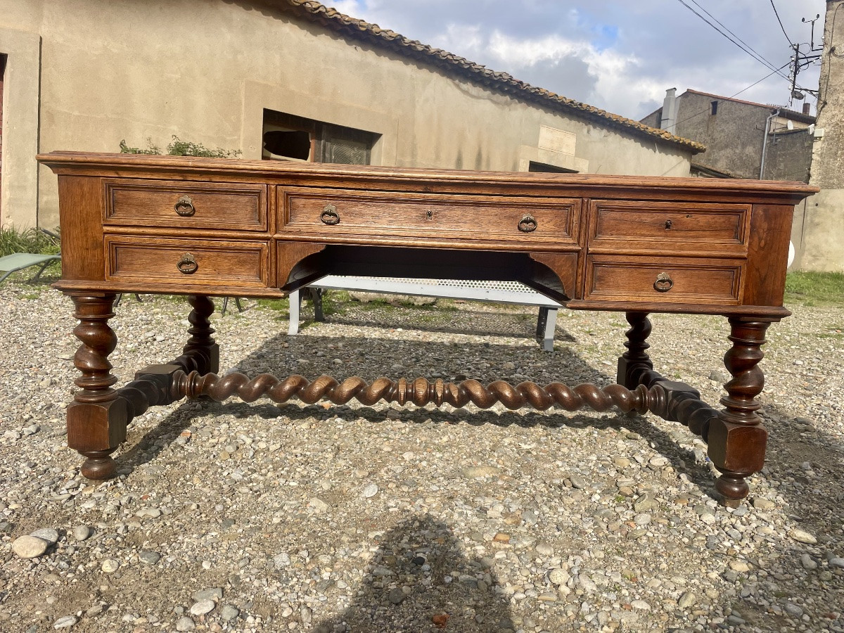 bureau, Louis XIII, en chêne massif d’époque XIXem siecle-photo-5