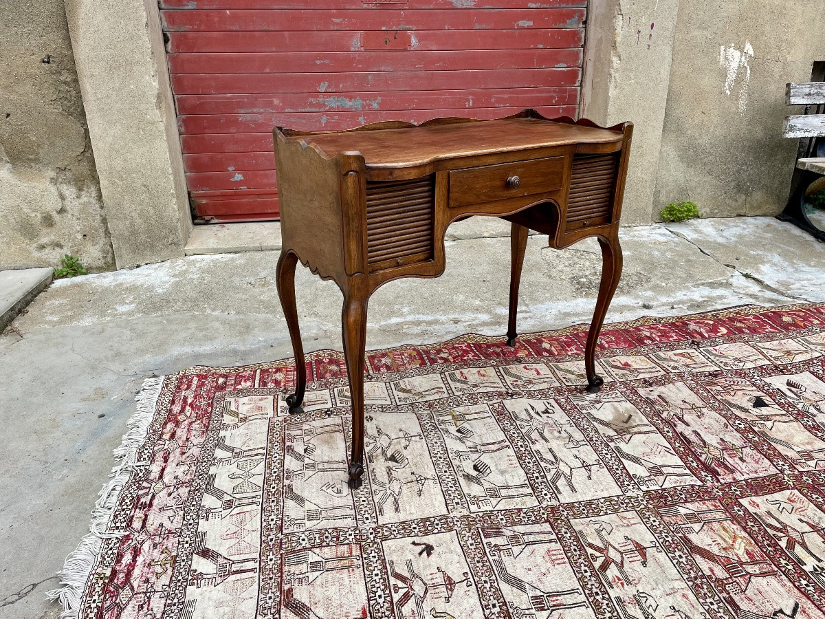 Bureau Louis XV, provençale en noyer XIXem siècle -photo-3