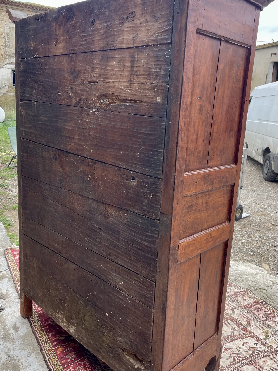 Louis XV Style Walnut Wardrobe From The 18th Century -photo-5