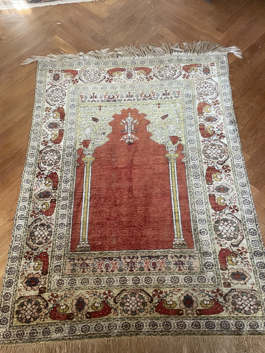 Oriental Silk Prayer Rug, 20th Century -photo-1