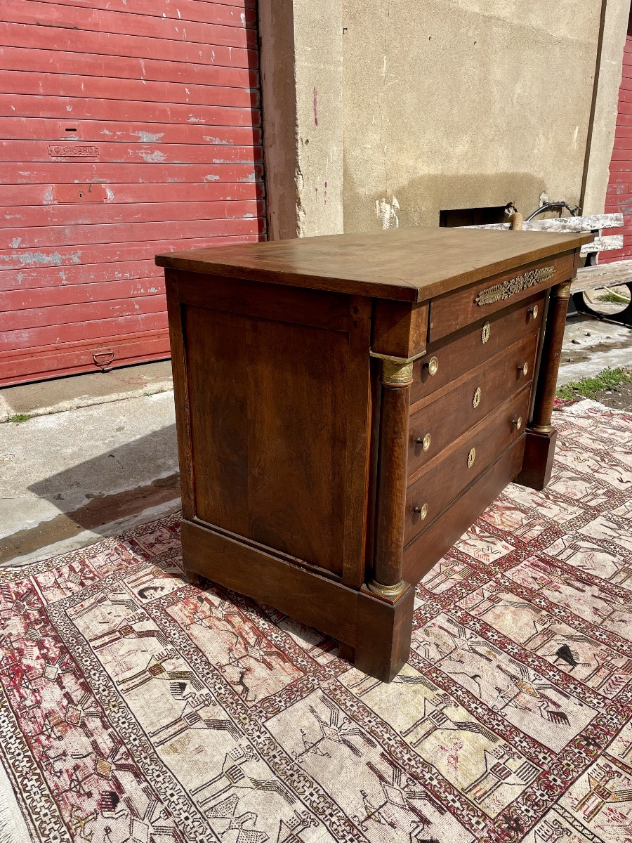 Commode,,,,, empire en noyer massif d’époque XIXE siècles -photo-5