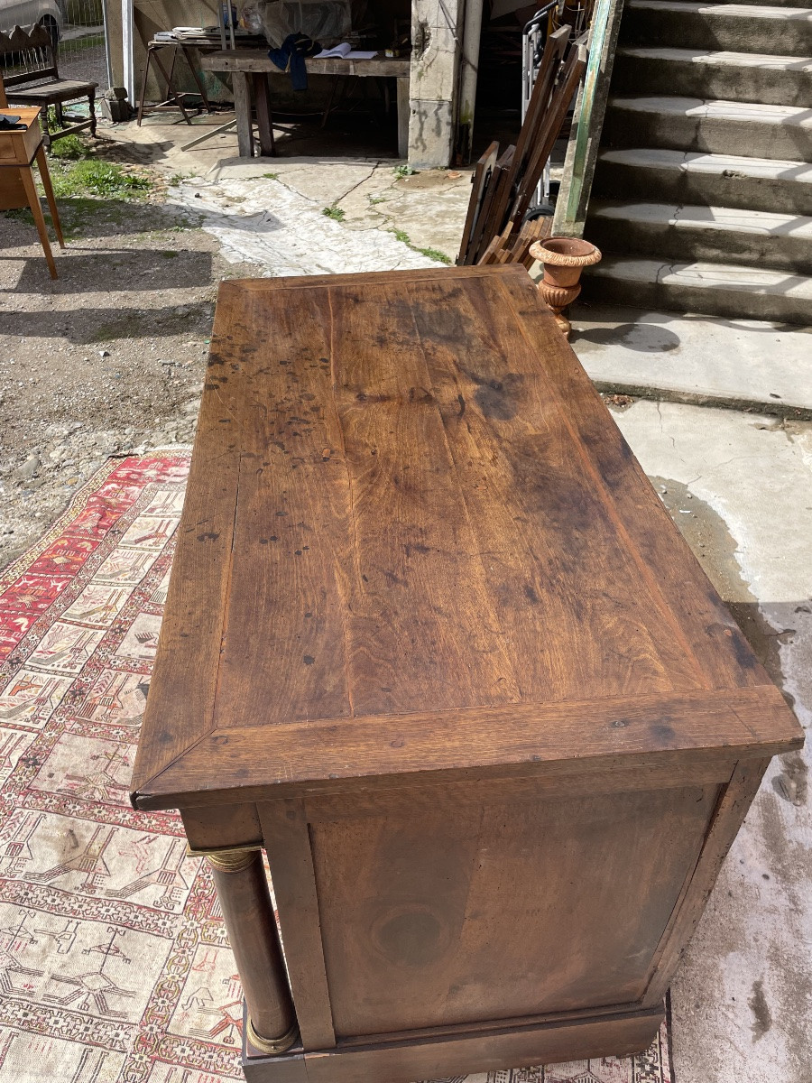 Commode,,,,, empire en noyer massif d’époque XIXE siècles -photo-6