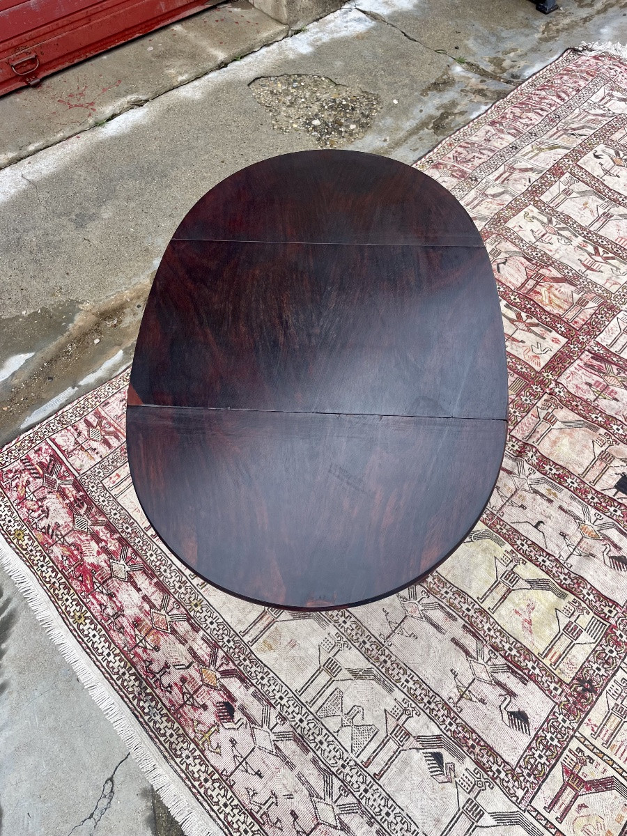 Small Mahogany Drop-leaf Table, Napoleon III/19th Century -photo-1