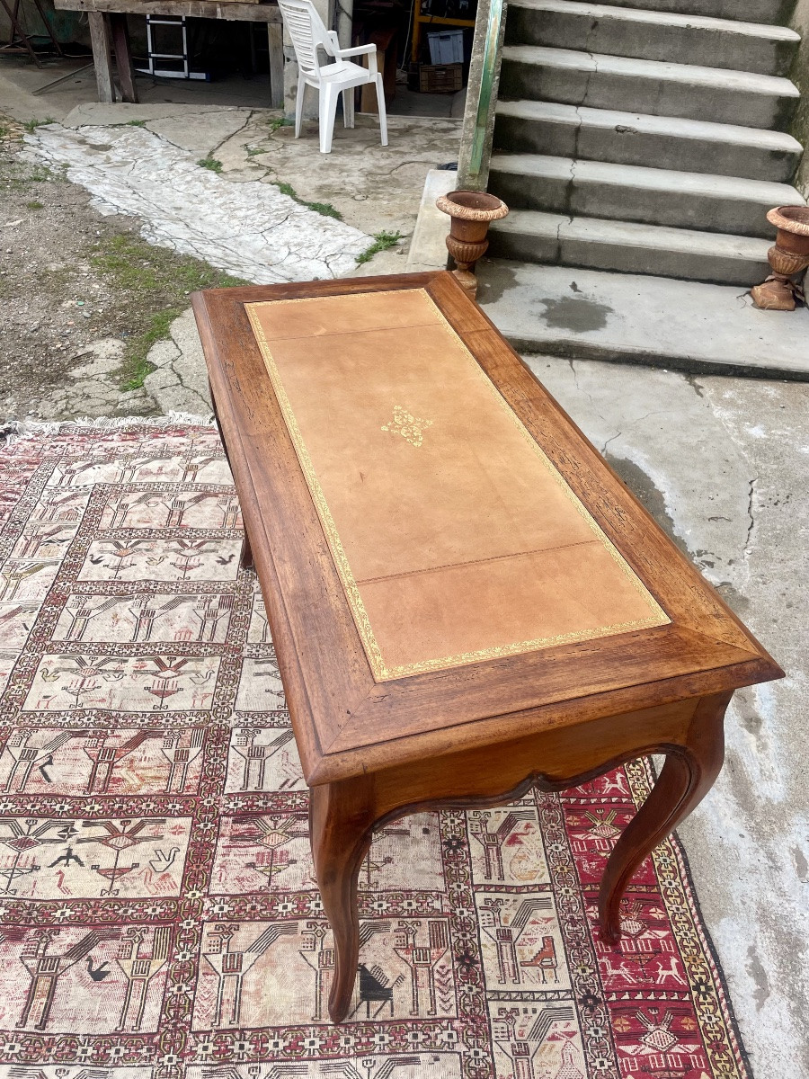 Bureau, plat Louis XV en noyer époque XIXem siecle -photo-3