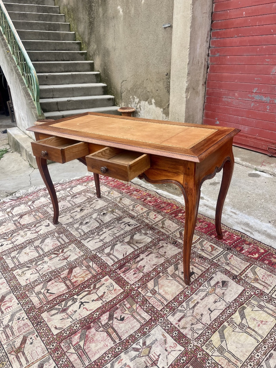 Bureau, plat Louis XV en noyer époque XIXem siecle -photo-1