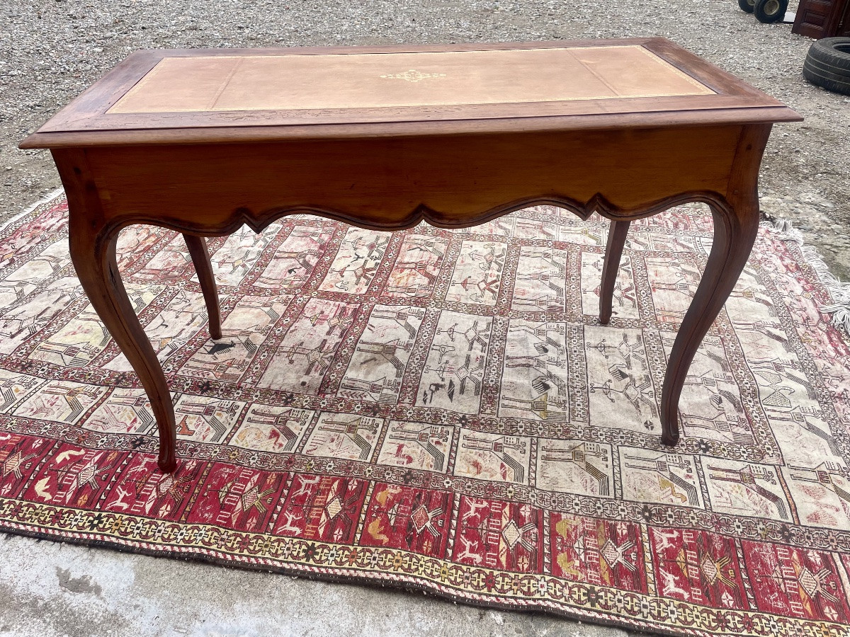 Bureau, plat Louis XV en noyer époque XIXem siecle -photo-5