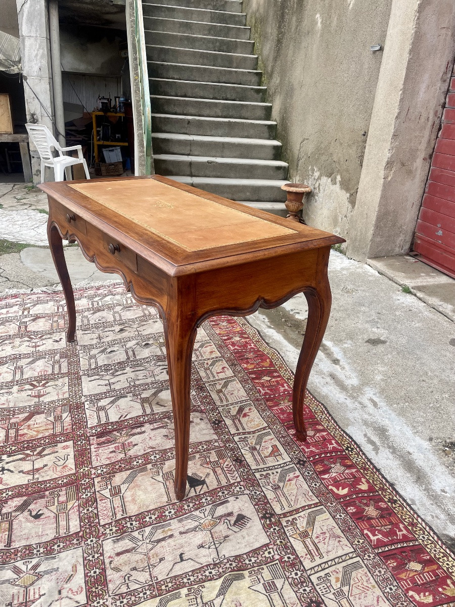 Bureau, plat Louis XV en noyer époque XIXem siecle -photo-7