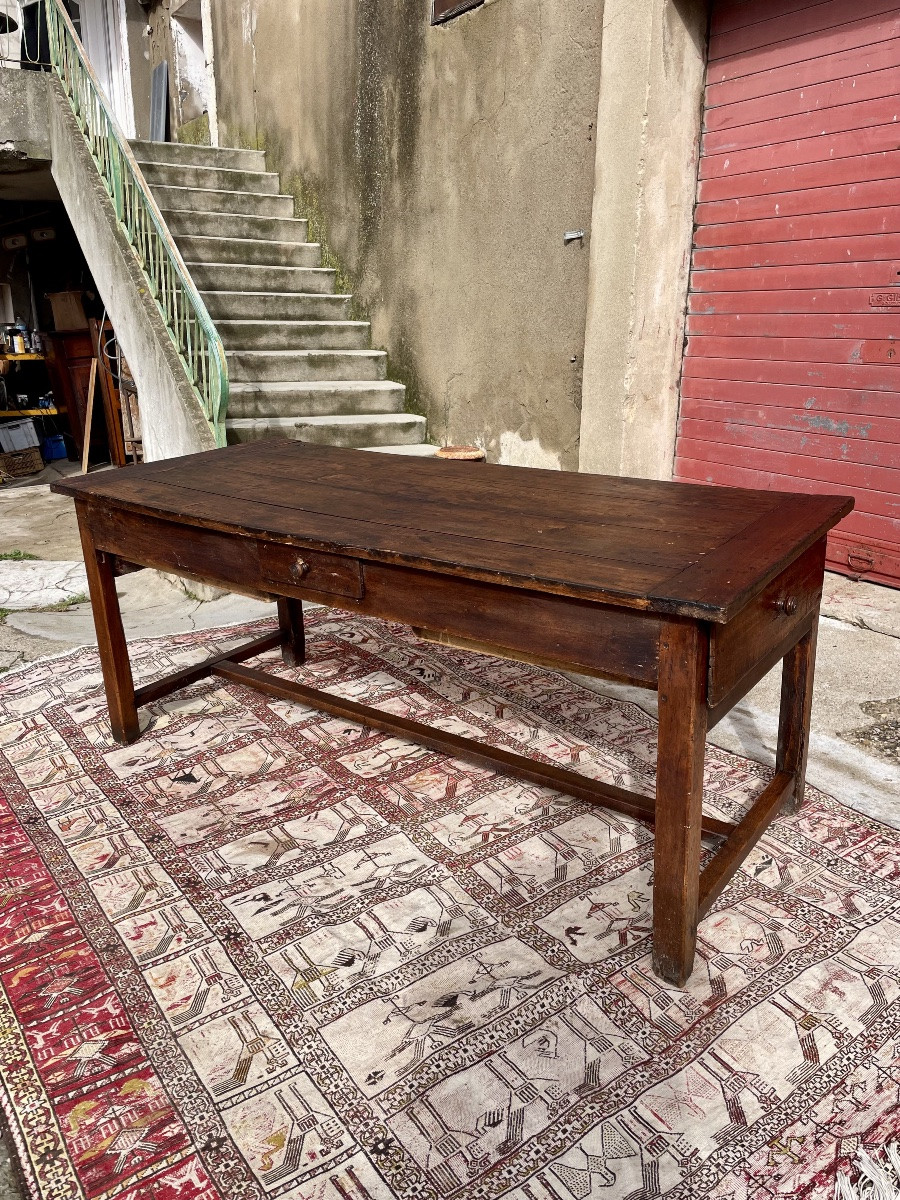Farmhouse Table, Directoire Style, In Walnut, 13th Century -photo-1