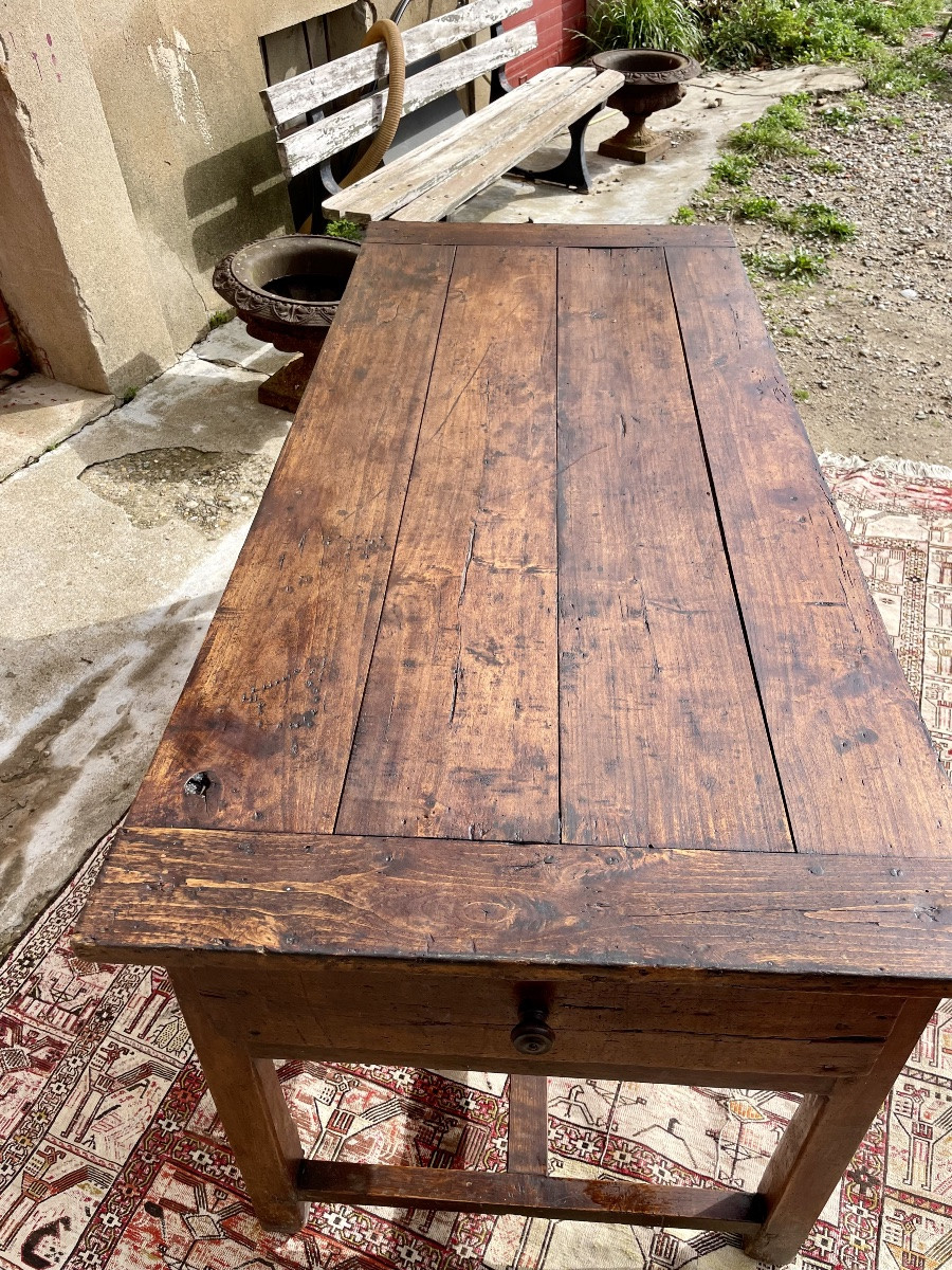 Farmhouse Table, Directoire Style, In Walnut, 13th Century -photo-3