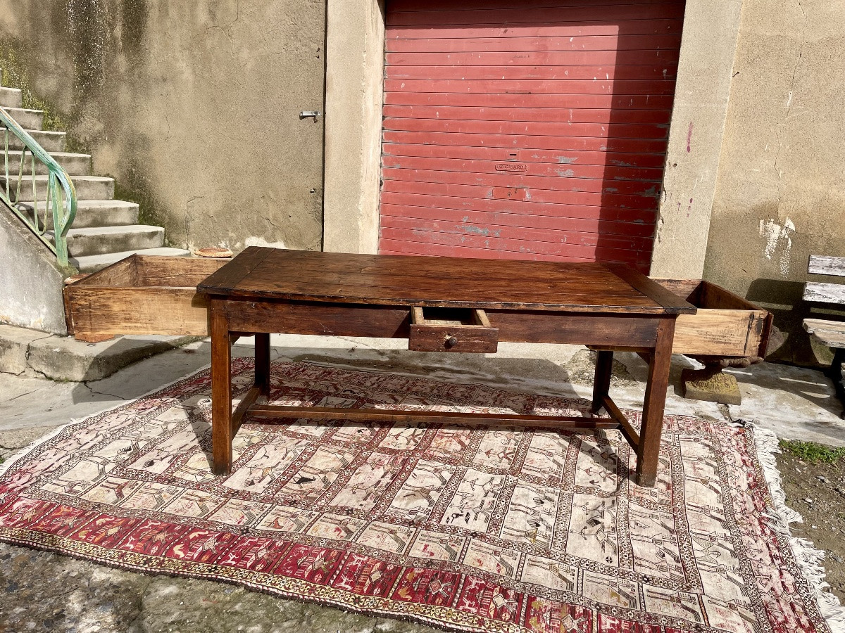 Farmhouse Table, Directoire Style, In Walnut, 13th Century -photo-8