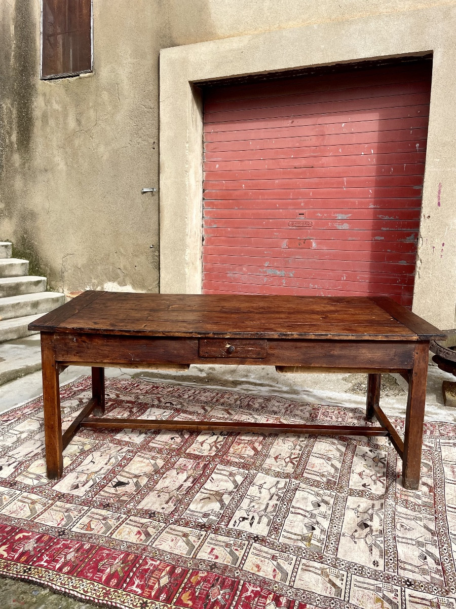 Farmhouse Table, Directoire Style, In Walnut, 13th Century 